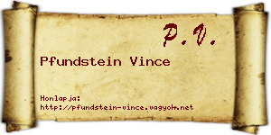 Pfundstein Vince névjegykártya